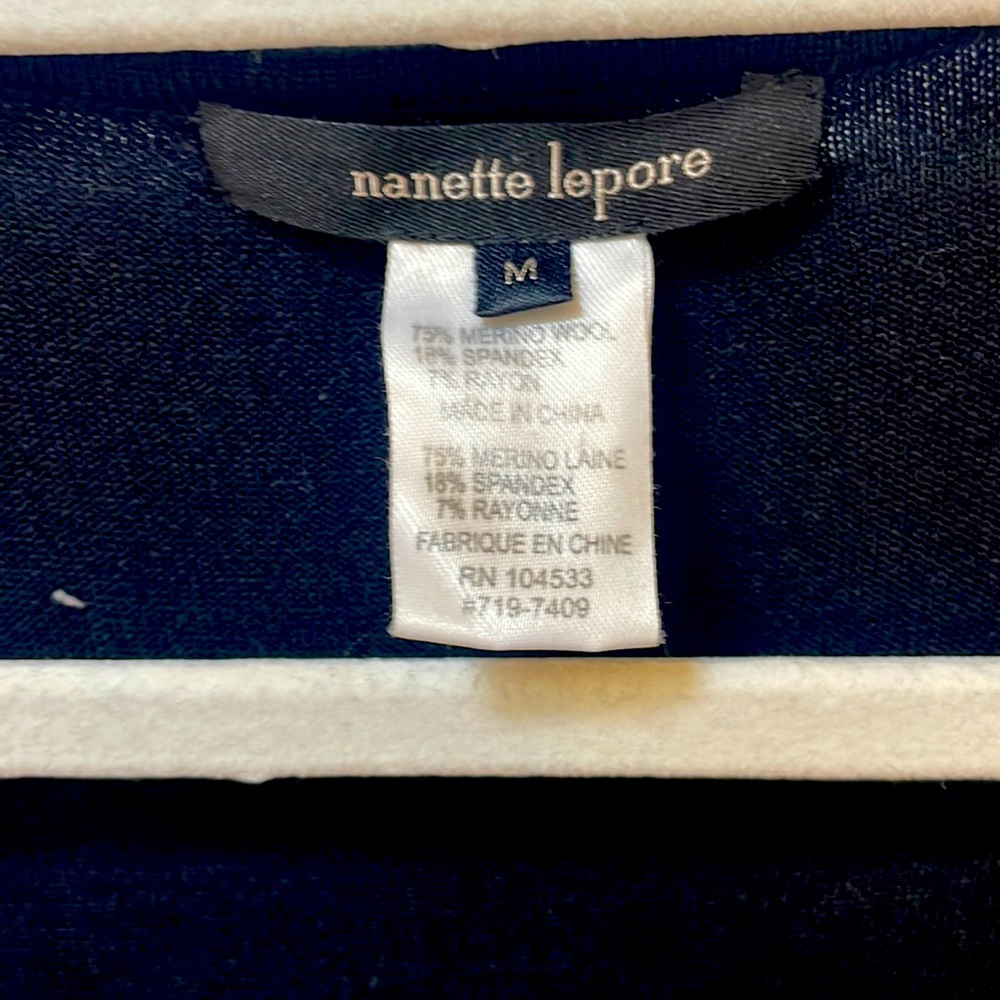 Nanette Lepore black short sleeve sweater dress